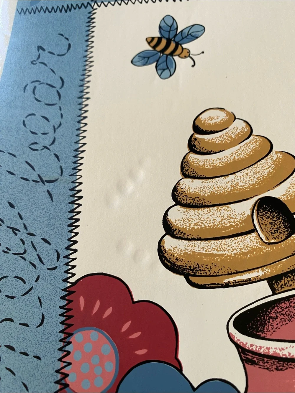 Vintage 1980s 90s 4 Vinyl Placemats Honey and Bees Teddy Bear Country Kitchen